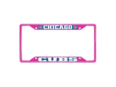 License Plate Frame with Chicago Cubs; Pink (Universal; Some Adaptation May Be Required)