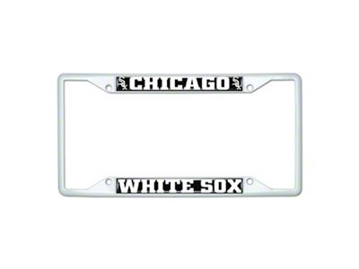 License Plate Frame with Chicago White Sox; White (Universal; Some Adaptation May Be Required)