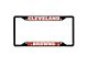 License Plate Frame with Cleveland Browns Logo; Black and Orange (Universal; Some Adaptation May Be Required)