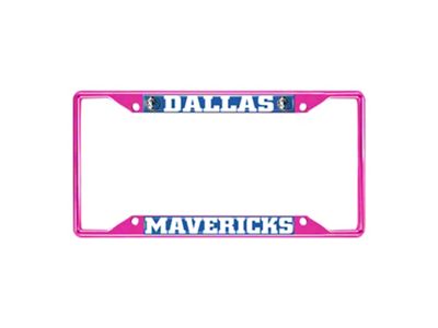 License Plate Frame with Dallas Mavericks; Pink (Universal; Some Adaptation May Be Required)