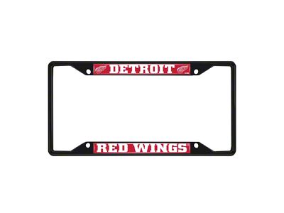 License Plate Frame with Detroit Red Wings Logo; Black and Red (Universal; Some Adaptation May Be Required)