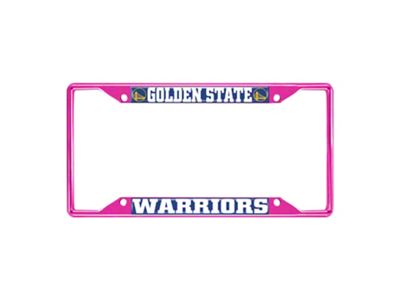 License Plate Frame with Golden State Warriors; Pink (Universal; Some Adaptation May Be Required)