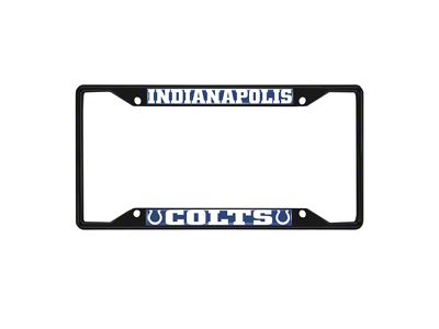 License Plate Frame with Indianapolis Colts Logo; Black and Blue (Universal; Some Adaptation May Be Required)