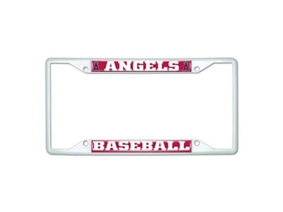 License Plate Frame with Los Angeles Angels; White (Universal; Some Adaptation May Be Required)