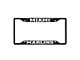 License Plate Frame with Miami Marlins Logo; Black and Black (Universal; Some Adaptation May Be Required)