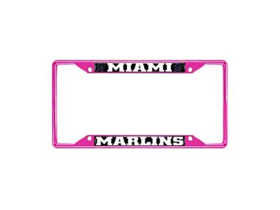 License Plate Frame with Miami Marlins; Pink (Universal; Some Adaptation May Be Required)