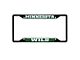 License Plate Frame with Minnesota Wild Logo; Black and Green (Universal; Some Adaptation May Be Required)