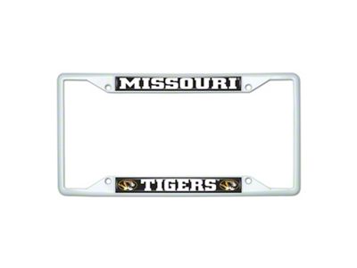 License Plate Frame with Missouri; White (Universal; Some Adaptation May Be Required)