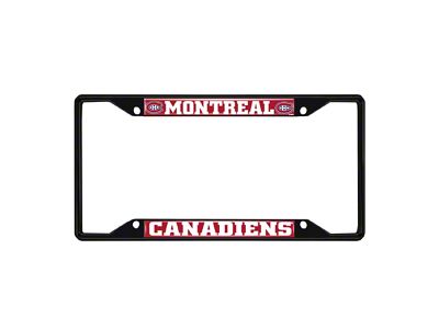 License Plate Frame with Montreal Canadiens Logo; Black and Red (Universal; Some Adaptation May Be Required)