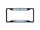 License Plate Frame with New York Knicks Logo; Black and Chrome (Universal; Some Adaptation May Be Required)