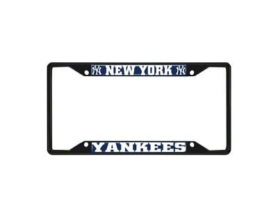 License Plate Frame with New York Yankees Logo; Black and Blue (Universal; Some Adaptation May Be Required)