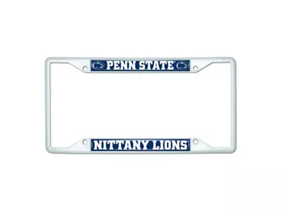 License Plate Frame with Penn State; White (Universal; Some Adaptation May Be Required)