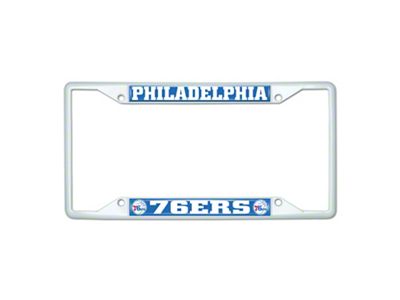 License Plate Frame with Philadelphia 76ers; White (Universal; Some Adaptation May Be Required)