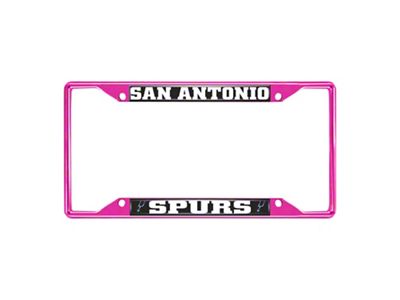 License Plate Frame with San Antonio Spurs; Pink (Universal; Some Adaptation May Be Required)