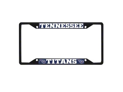 License Plate Frame with Tennessee Titans Logo; Black and Blue (Universal; Some Adaptation May Be Required)