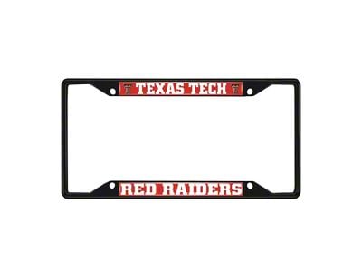 License Plate Frame with Texas Tech University Logo; Black and Red (Universal; Some Adaptation May Be Required)