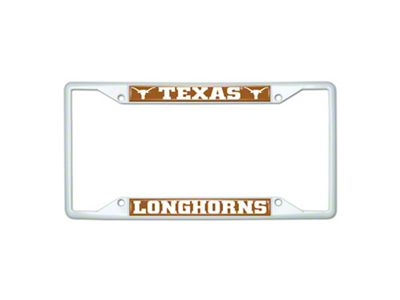 License Plate Frame with Texas; White (Universal; Some Adaptation May Be Required)