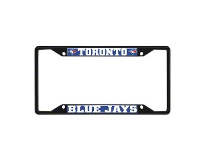 License Plate Frame with Toronto Blue Jays Logo; Black and Blue (Universal; Some Adaptation May Be Required)