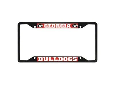 License Plate Frame with University of Georgia Logo; Black and Red (Universal; Some Adaptation May Be Required)