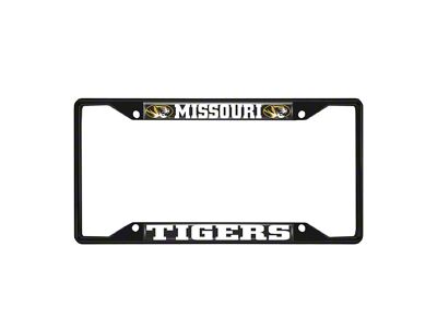 License Plate Frame with University of Missouri Logo; Black and Black (Universal; Some Adaptation May Be Required)