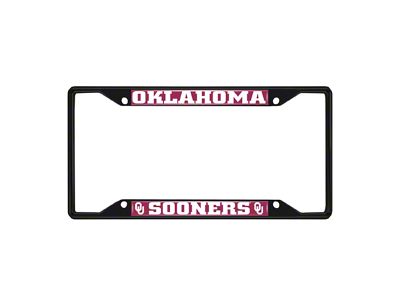 License Plate Frame with University of Oklahoma Logo; Black and Crimson (Universal; Some Adaptation May Be Required)