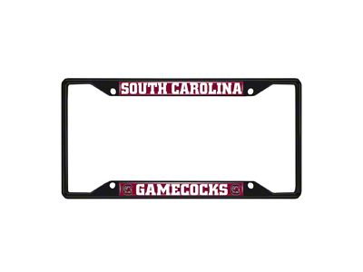 License Plate Frame with University of South Carolina Logo; Black and Black (Universal; Some Adaptation May Be Required)