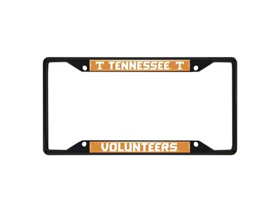 License Plate Frame with University of Tennessee Logo; Black and Orange (Universal; Some Adaptation May Be Required)