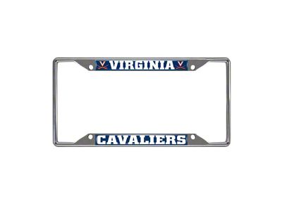 License Plate Frame with University of Virginia Logo; Chrome (Universal; Some Adaptation May Be Required)