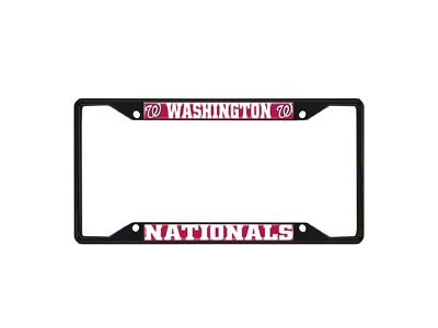 License Plate Frame with Washington Nationals Logo; Black and Red (Universal; Some Adaptation May Be Required)