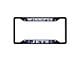 License Plate Frame with Winnipeg Jets Logo; Black and Navy (Universal; Some Adaptation May Be Required)