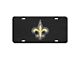 License Plate with New Orleans Saints Logo; Black (Universal; Some Adaptation May Be Required)