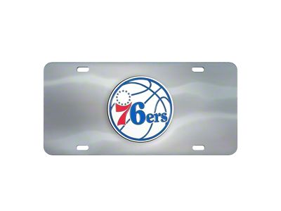 License Plate with Philadelphia 76ers Logo; Stainless Steel (Universal; Some Adaptation May Be Required)