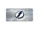 License Plate with Tampa Bay Lightning Logo; Stainless Steel (Universal; Some Adaptation May Be Required)