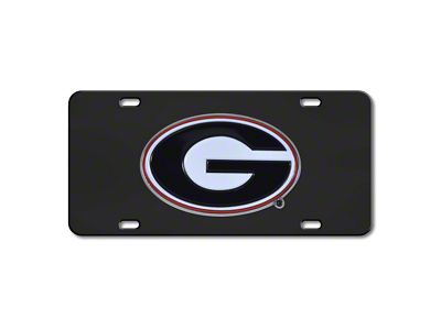 License Plate with University of Georgia Logo; Black (Universal; Some Adaptation May Be Required)