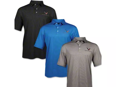 Men's Birdseye OptiDry Polo Shirt with C8 Logos; Gray