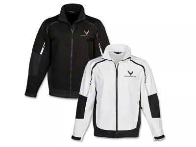 Men's Embark Soft Shell Jacket with C8 Logos; Black