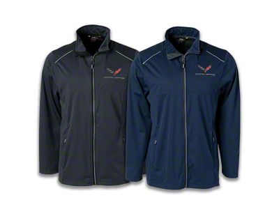 Men's Lite 3 Layer Jacket with C7 Logo; Navy