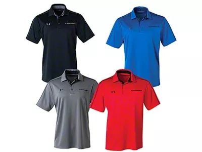 Men's Under Armour Polo Shirt with Camaro Logo; Black