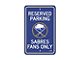 Parking Sign with Buffalo Sabres Logo; Navy