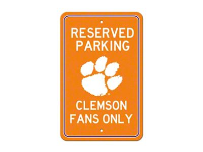 Parking Sign with Clemson University Logo; Orange