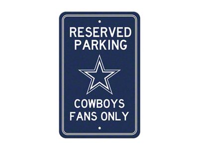 Parking Sign with Dallas Cowboys Logo; Navy