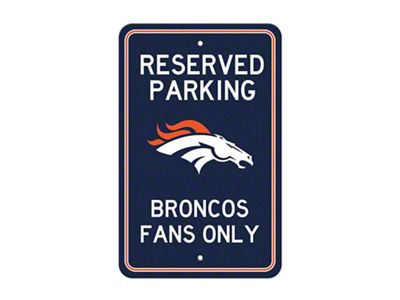 Parking Sign with Denver Broncos Logo; Navy