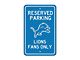 Parking Sign with Detroit Lions Logo; Blue