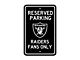 Parking Sign with Las Vegas Raiders Logo; Black