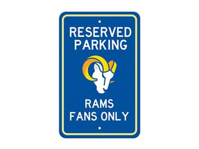 Parking Sign with Los Angeles Rams Logo; Blue