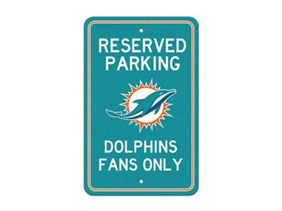 Parking Sign with Miami Dolphins Logo; Aqua