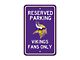 Parking Sign with Minnesota Vikings Logo; Purple