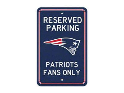 Parking Sign with New England Patriots Logo; Navy