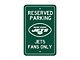 Parking Sign with New York Jets Logo; Green