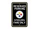 Parking Sign with Pittsburgh Steelers Logo; Black